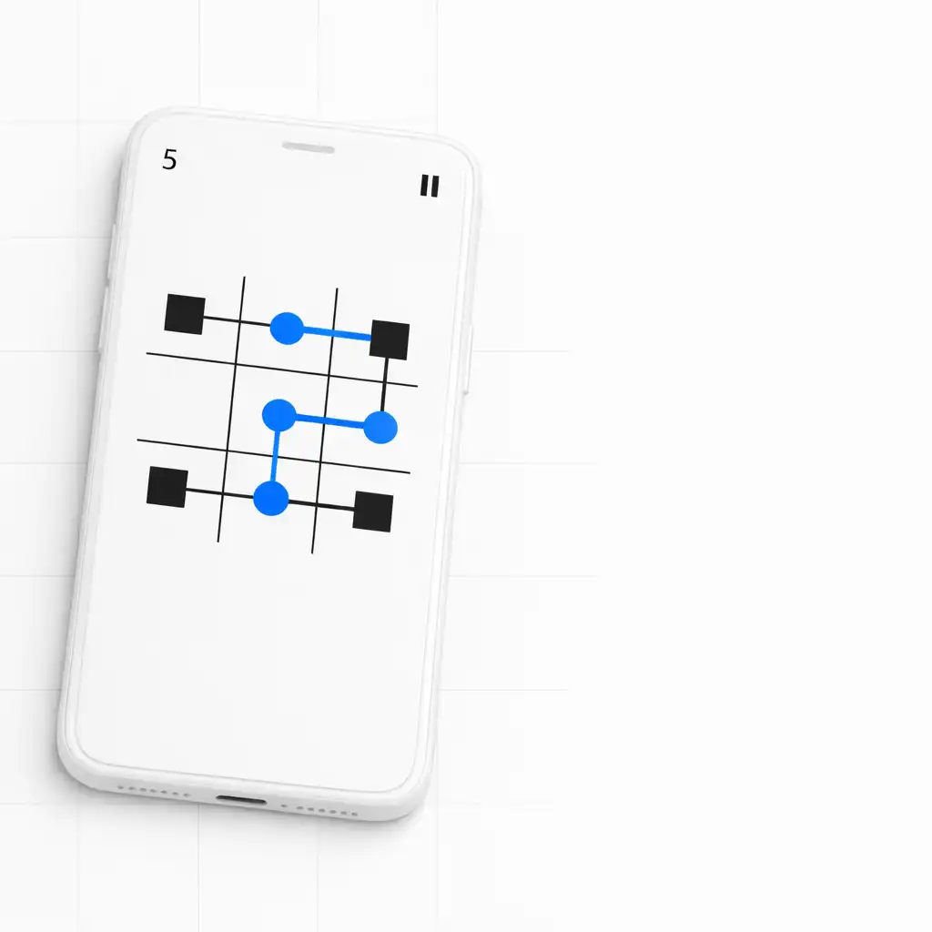 Interfejs gry 1LINE na smartfonie